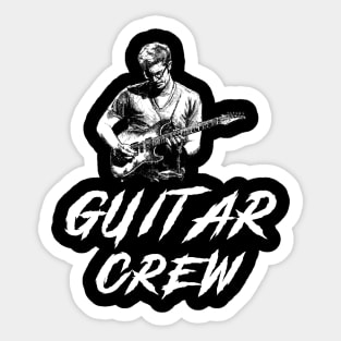Guitar Crew Awesome Tee: Strumming with Humorous Melodies! Sticker